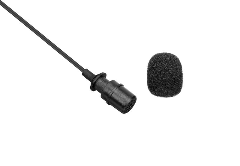 BOYA BY-M1 Pro universal lavalier microphone-compatible with PC smartphones camera audio recorders clip-on mic foam windscreen closeup