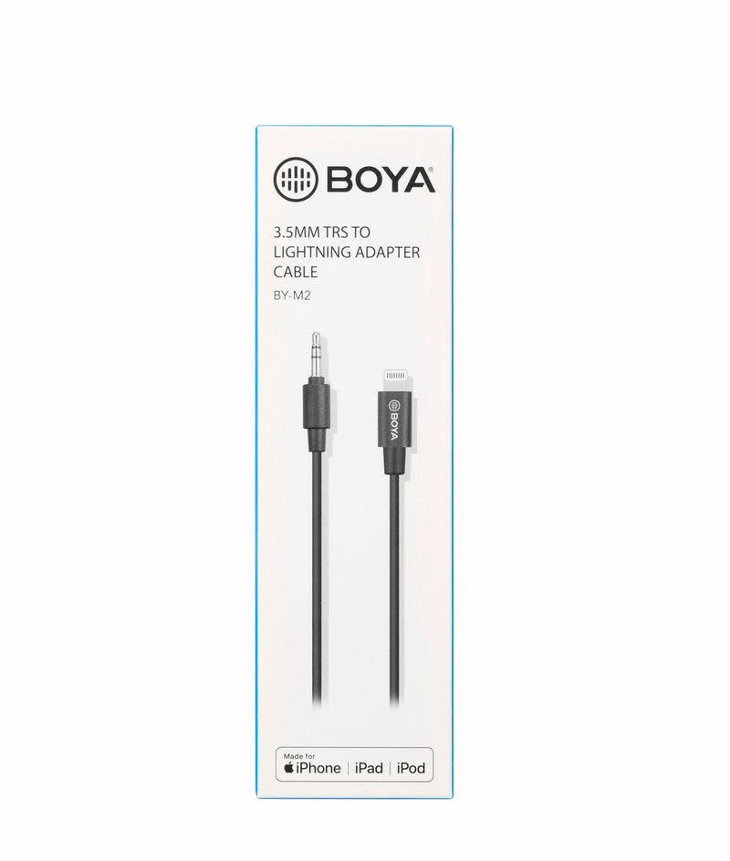 Stream Source BOYA BY-M2 Clip-on Lavalier Microphone for iOS devices iPhone iPad lightning port vlogs presentations recording interview recording audio shooting video adapter cable