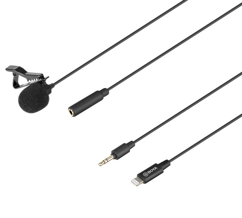 Stream Source BOYA BY-M2 Clip-on Lavalier Microphone for iOS devices iPhone iPad lightning port vlogs presentations recording interview recording audio shooting video