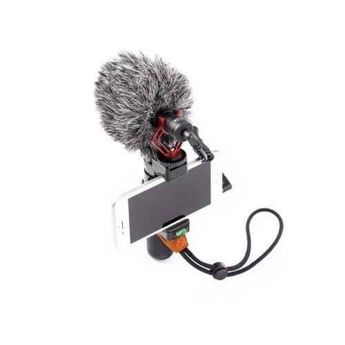 Stream Source BOYA BY-MM1 Cardioid Microphone on-camera microphone compact application mobile phone smartphones with stand with iPhone Facebook Live with fur windshield