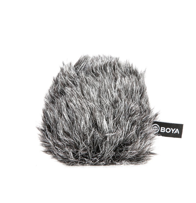 Stream Source BOYA BY-MM1+ Super-cardioid Condenser Shotgun Microphone compatible for smartphones, tablets, DSLRs, consumer camcorder PCs with furry windshield foam windshield durable mental construction application vlogger fur windscreen