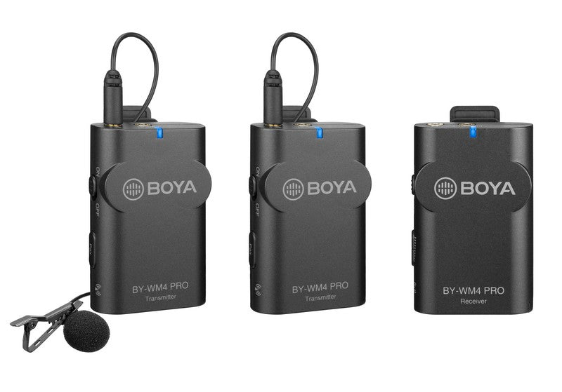 Stream Source BOYA BY-WM4 Pro Dual-Channel Digital Wireless Microphone for camera smartphone filming hands free mic overall design