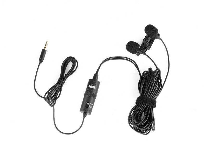 Stream Source BOYA Lavalier microphones dual omni-directional mic application mobile phone smartphone for interview purpose BY-M1DM long cables 6 meters