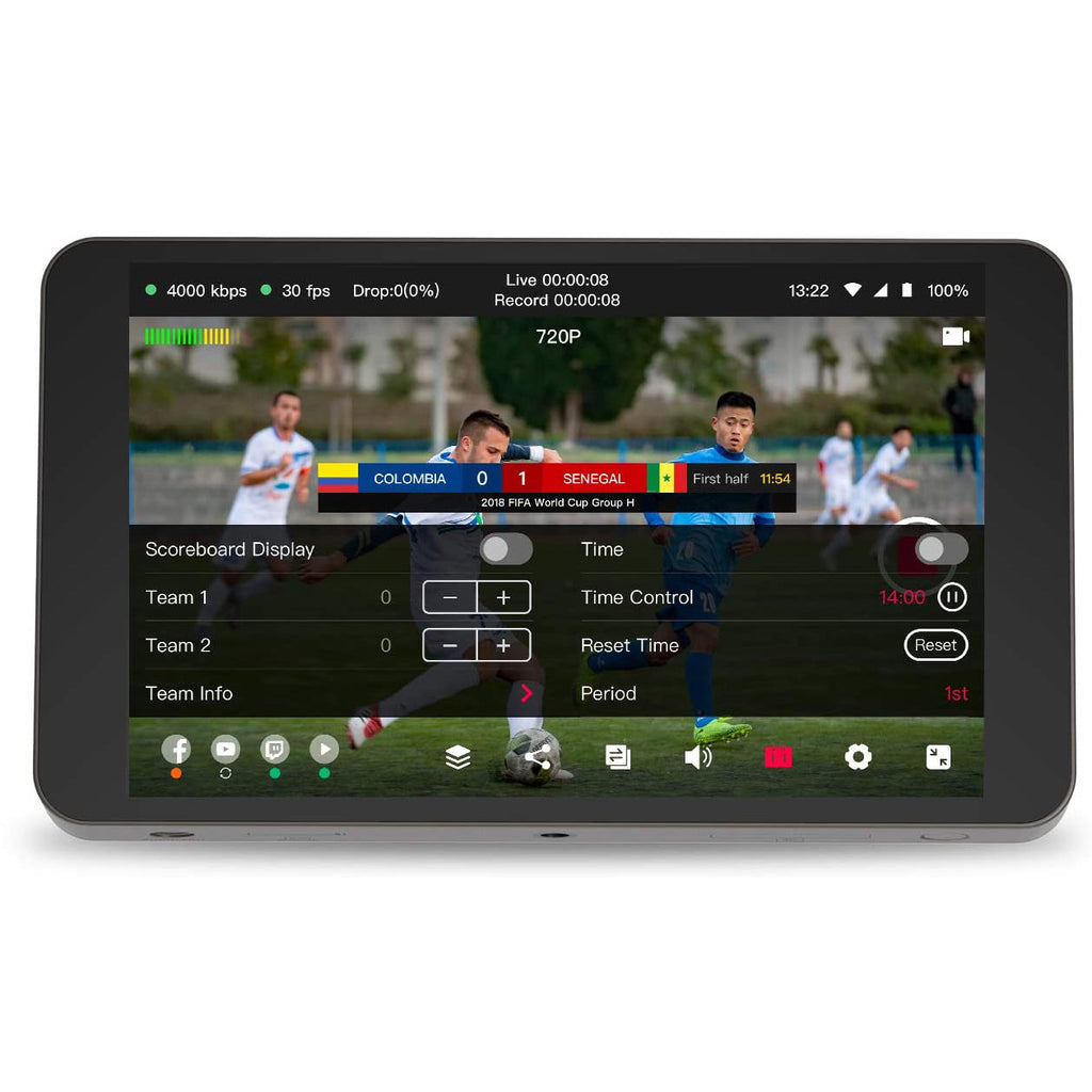 YoloLiv YoloBox Yololivbox Portable Live Stream Studio Broadcast Box with battery Wifi 4G Encoder 1080P HD video recording four in one 4-in-1 streaming gear on Facebook Youtube Twitch Capture card Switcher Studio DSLR Controller without OBS 直播 實況 直播專用 臉書直播 fb直播 直播設備 直播器 擷取盒 fb scoreboard for sport games
